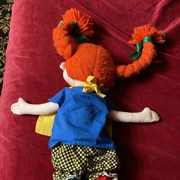 Pippi Longstocking Plush Cloth Doll (Astrid Lindgren 1988) Plush 17” Vintage - Picture 5 of 9